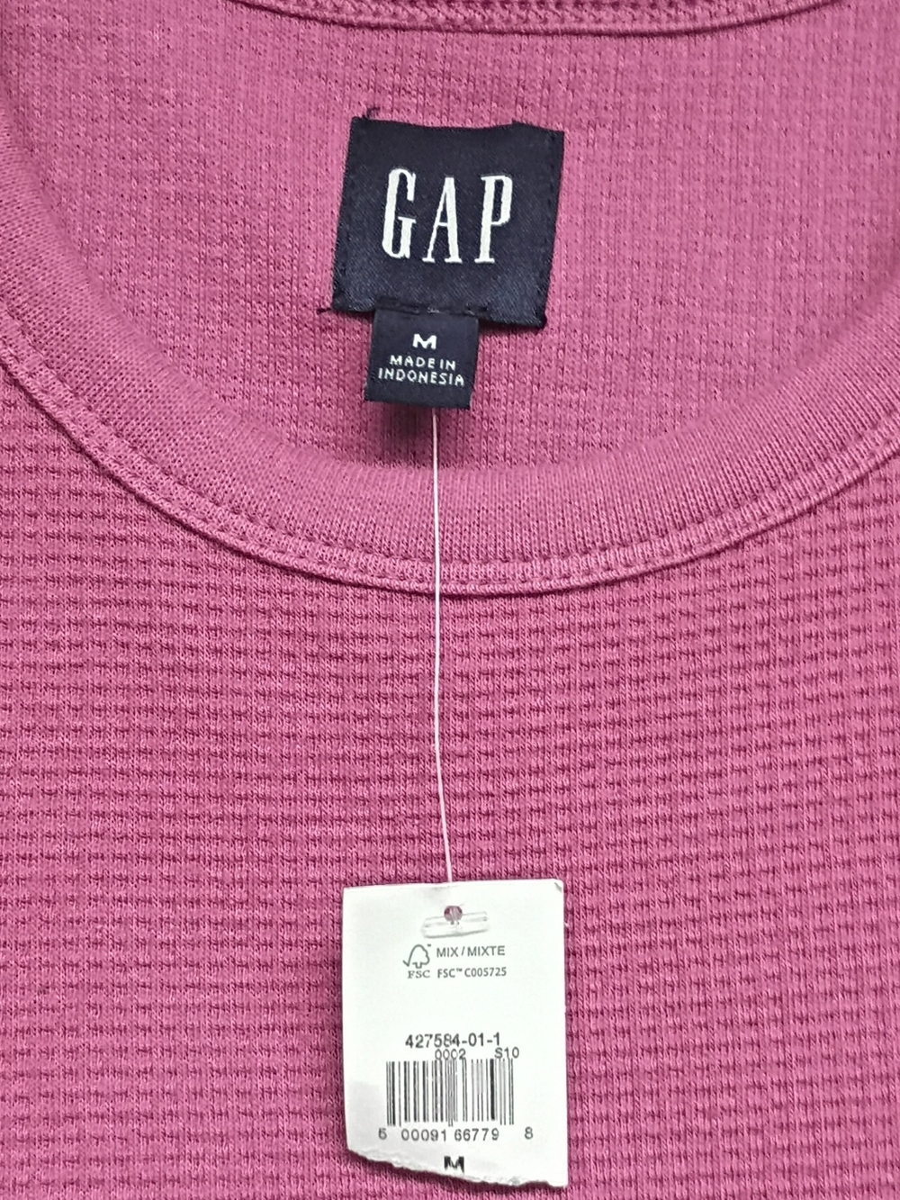 GAP Men's Pink Thermal Crewneck Sweater